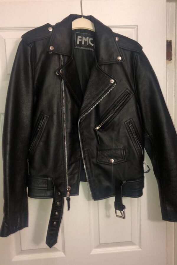 Mens FMC Black Leather Jacket - Image 3