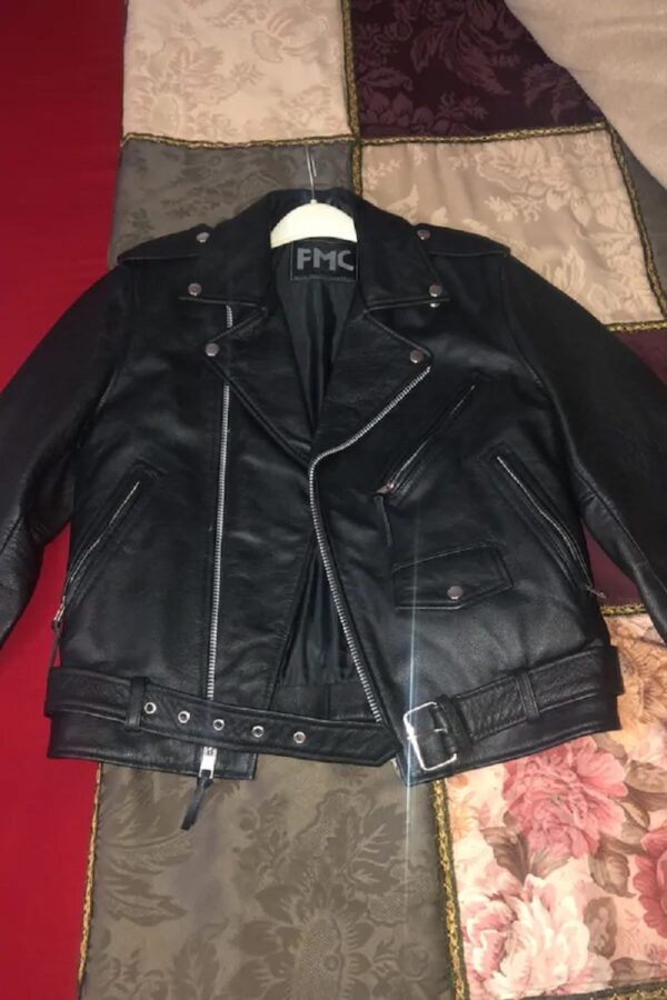 Mens FMC Black Leather Jacket - Image 2