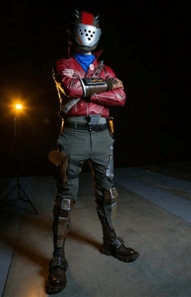 Mens Video Game Fortnite Rust Lord Motorcycle Leather Jacket - Image 3