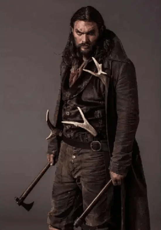 Mens Jason Momoa Frontier Leather Trench Coat - Image 2