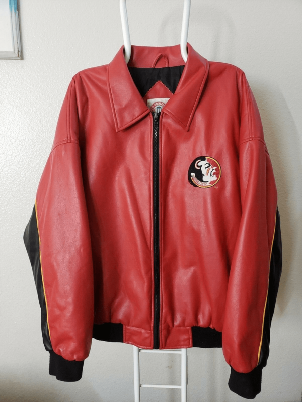 Mens Fsu Florida State Seminoles Leather Jacket