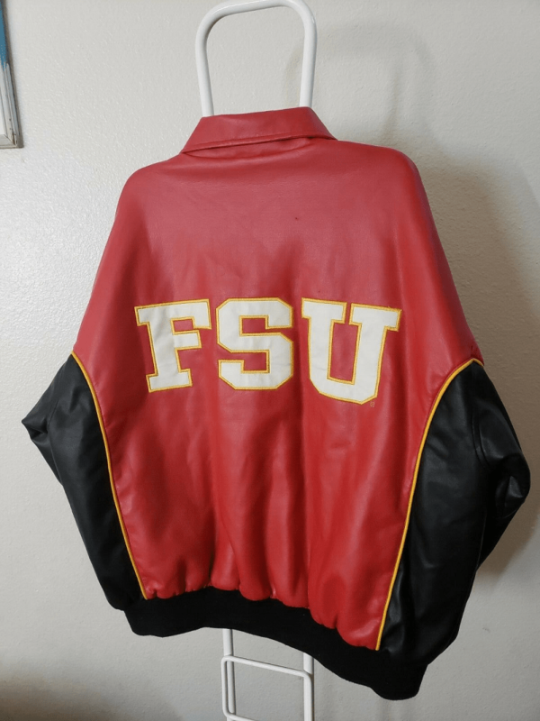 Mens Fsu Florida State Seminoles Leather Jacket - Image 4
