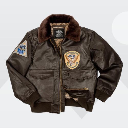 G1 Two Patch Leather Jacket - AirBorne Jacket