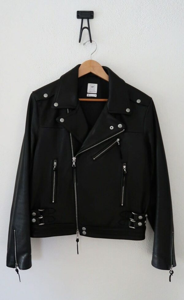 Mens John Elliott Gap Biker Leather Jacket
