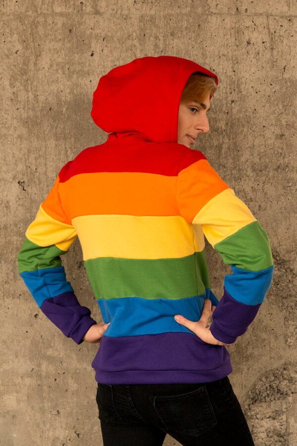 Gay pride flag hoodie - Image 2