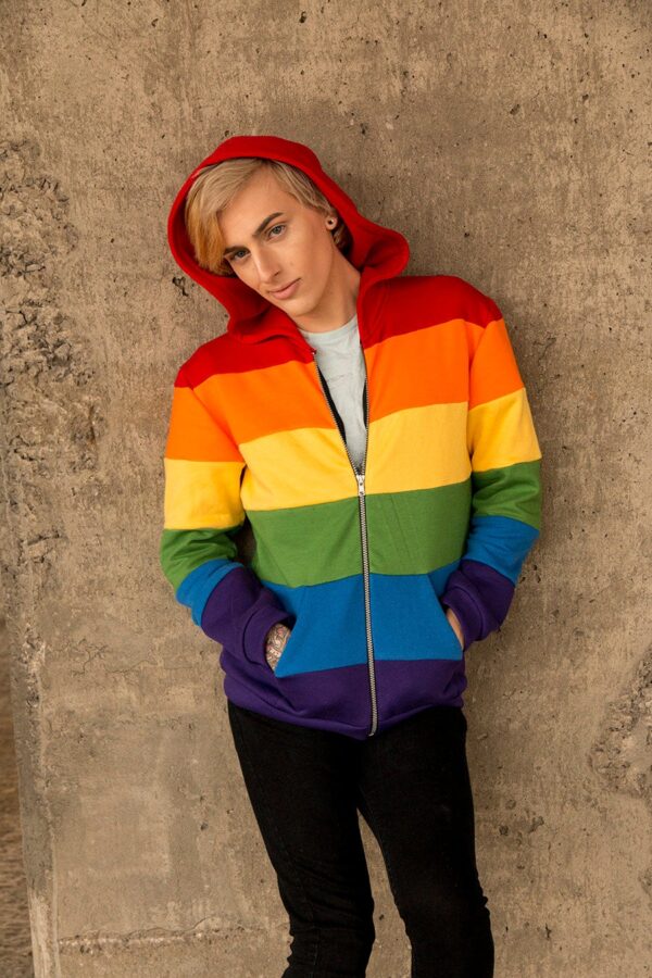 Gay pride flag hoodie - Image 3