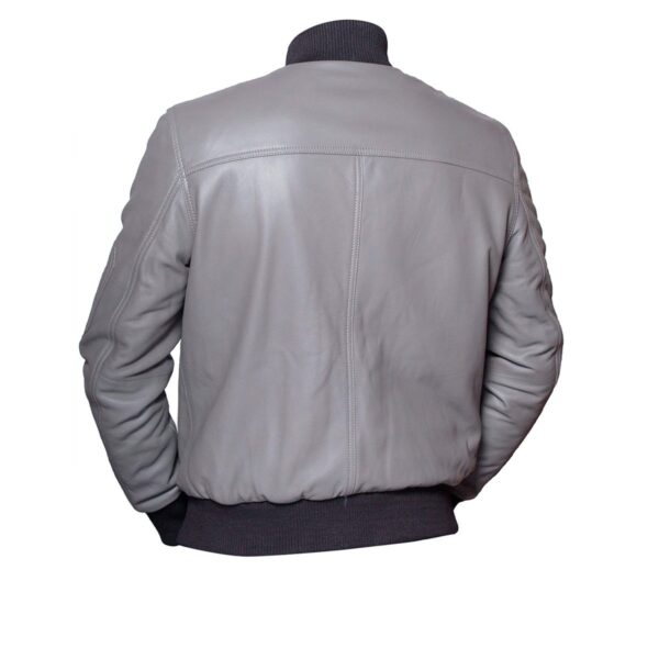 German Flag Grey Luftwaffe Leather Jacket - Image 2