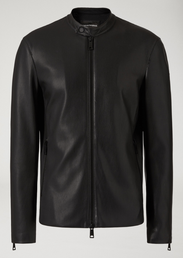 Mens Emporio Armani Giorgio Leather Jacket