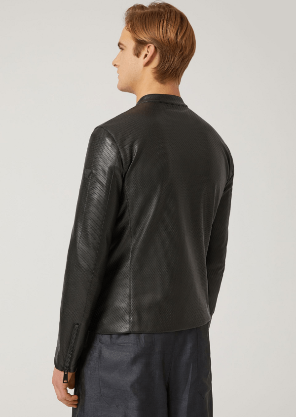 Mens Emporio Armani Giorgio Leather Jacket - Image 3
