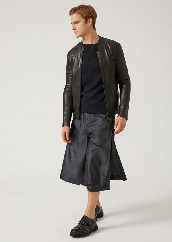 Mens Emporio Armani Giorgio Leather Jacket - Image 2