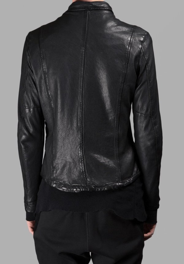 Mens Giorgio Brato Black Leather Jacket - Image 3