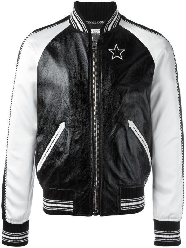 Mens Givenchy Monochrome Bomber Leather Jacket