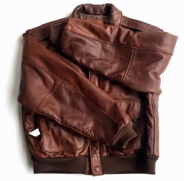 Mens Golden Bear Brown Leather Jacket - Image 2