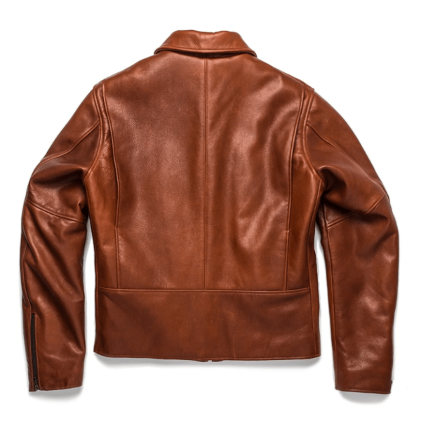 Mens Golden Bear Moto In Whiskey Steerhide Leather Jacket - Image 2