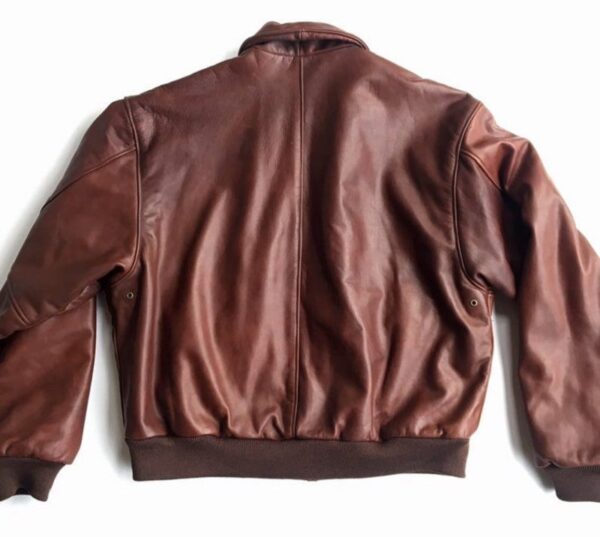 Mens Golden Bear Brown Leather Jacket - Image 3