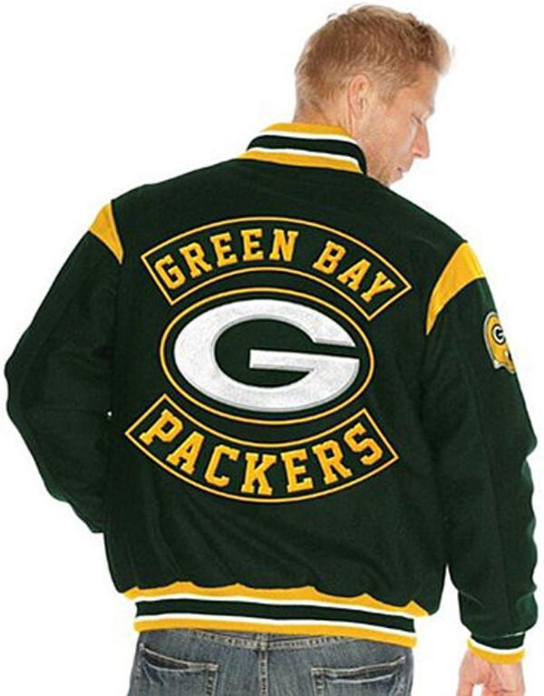 Mens Fashion Green Bay Packers NFL Wool Jacket