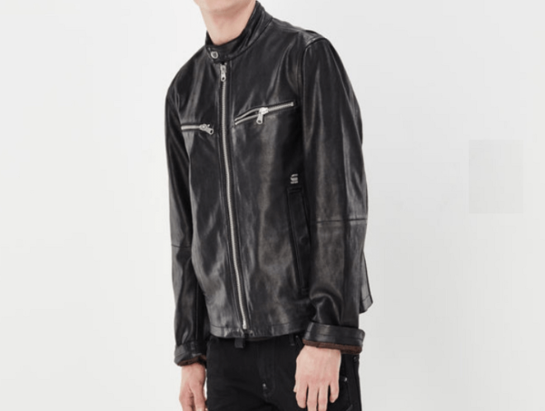 Mens G Star Raw Biker Leather Jacket - Image 3