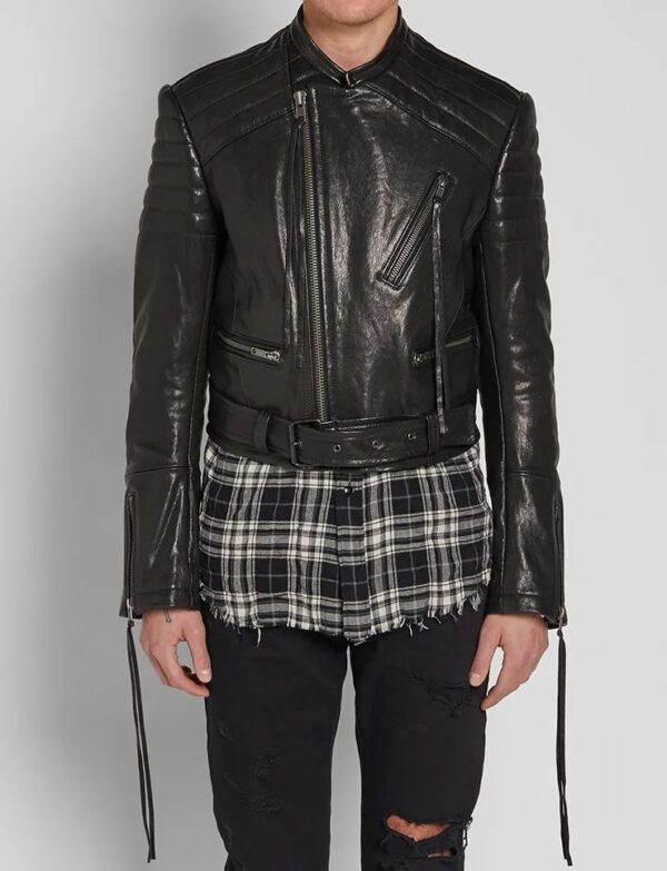 Mens Haider Ackermann Biker Leather Jacket - Image 2