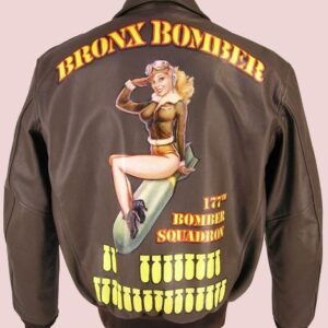 Hand Painted Nose Art A-2 Leather Jacket