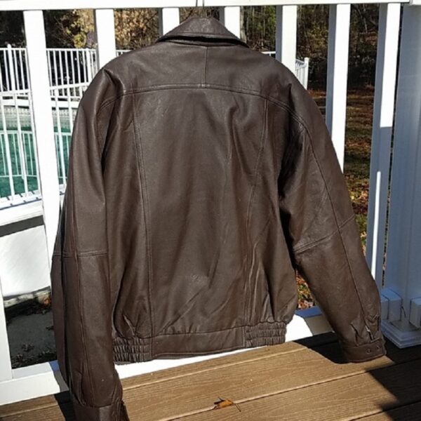 Mens Handyman Club Bomber Leather Jacket - Image 3