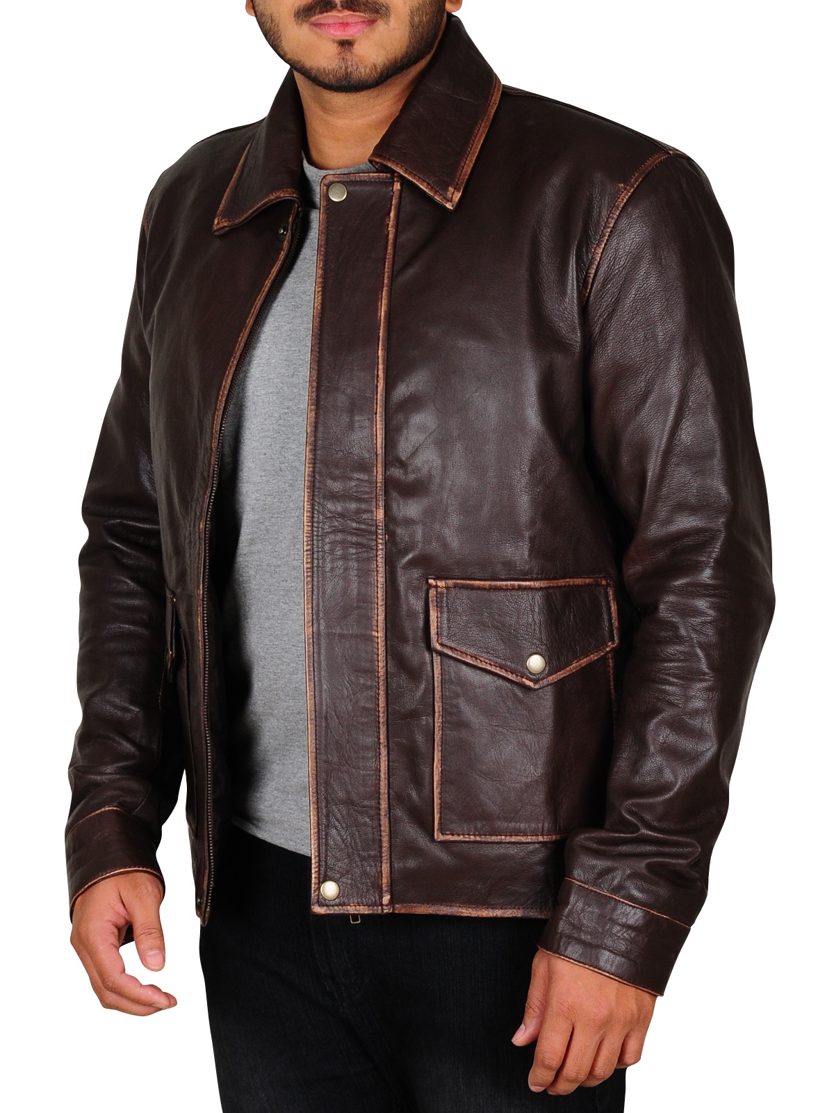 Indiana Jones Harrison Ford Leather Jacket - AirBorne Jacket