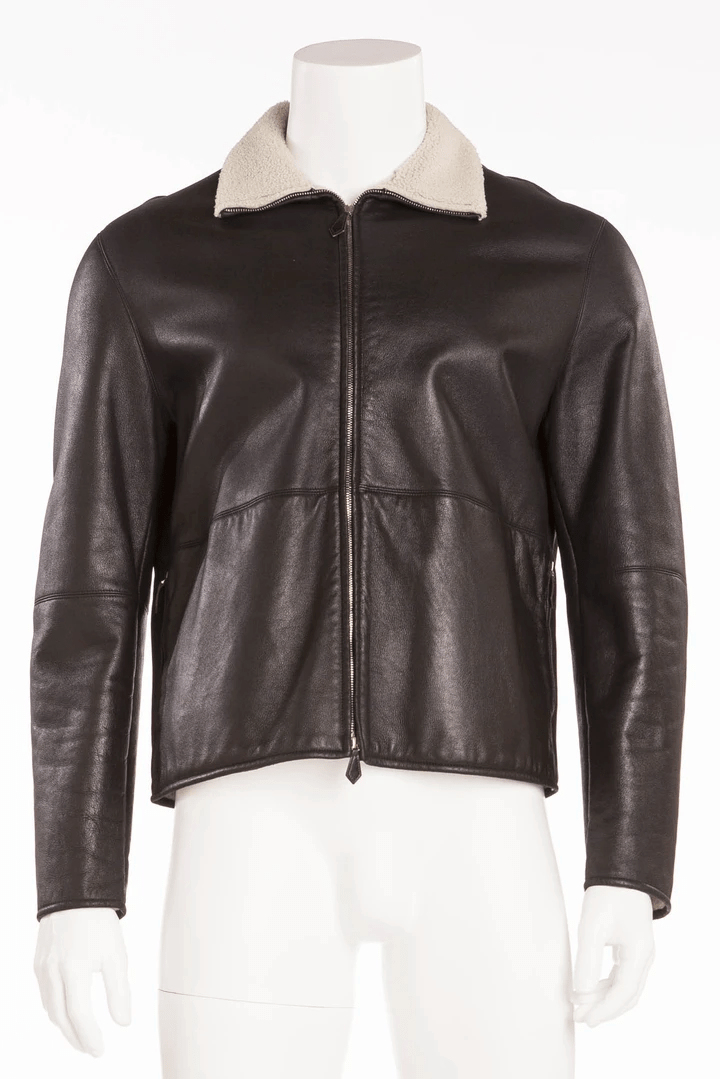 Hermes Mens Zip Up Leather Jacket - AirBorne Jacket