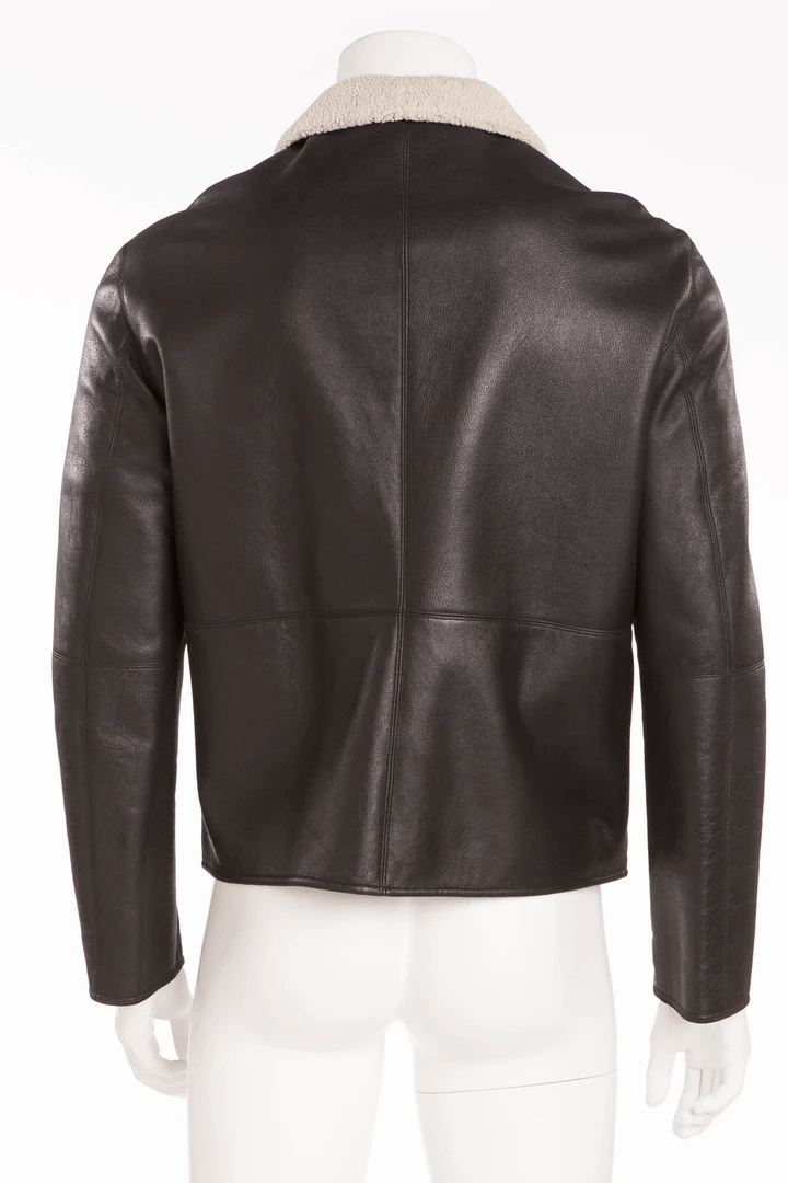 Hermes Mens Zip Up Leather Jacket - AirBorne Jacket