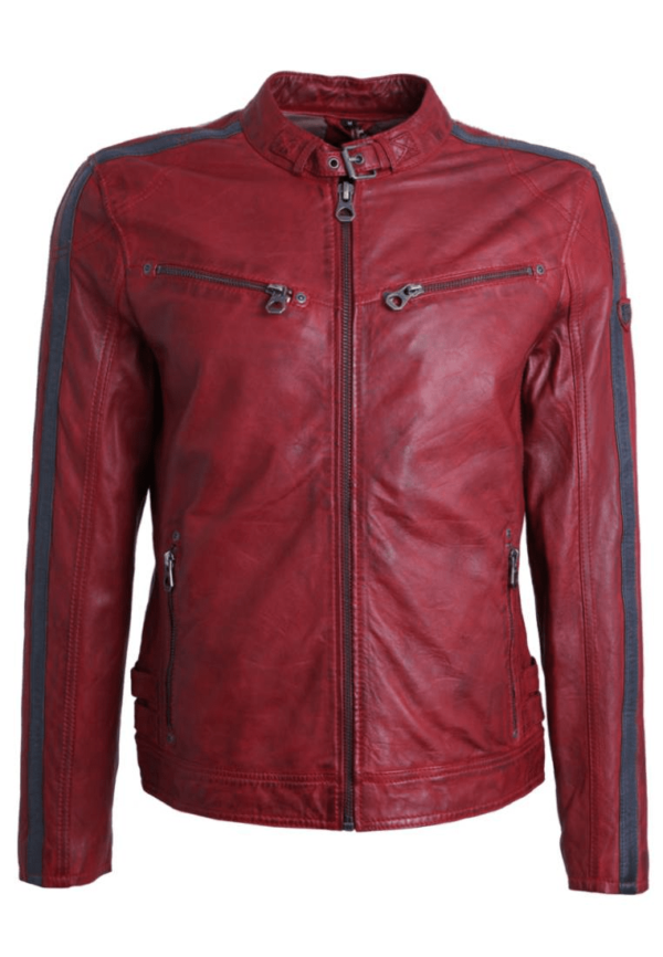Mens Heroes Red Leather Jacket
