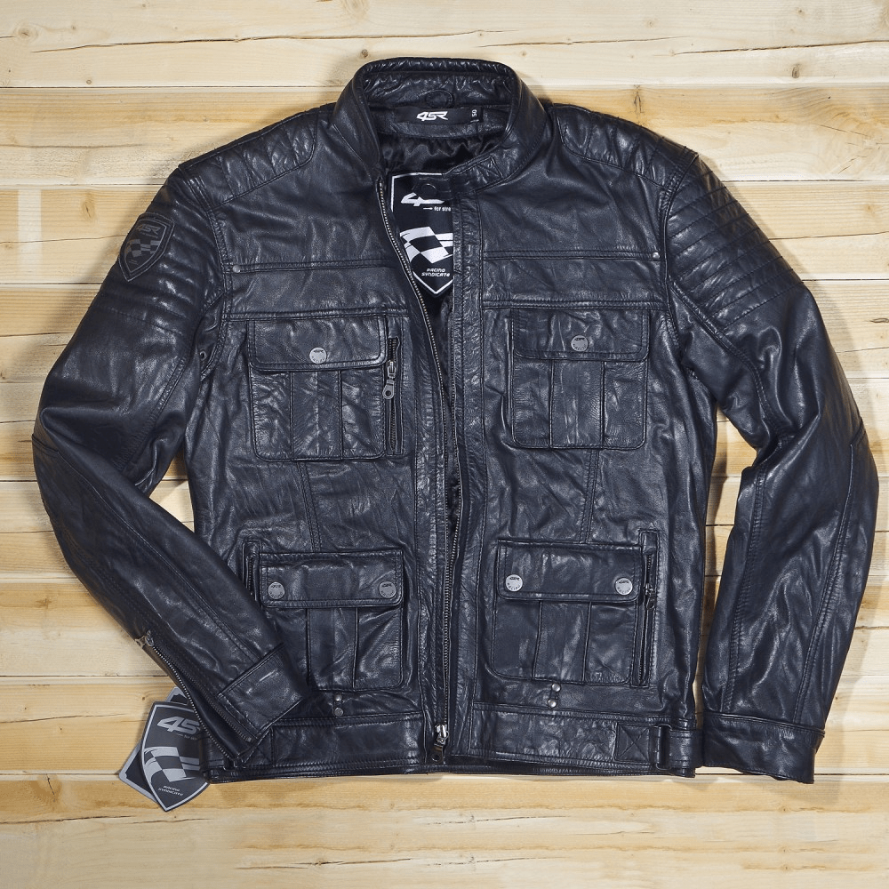 Mens Hoonigan Gangster Black Leather Jacket
