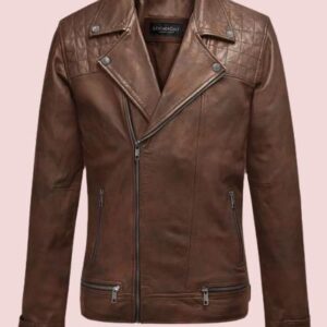 Ironwoods Spanish Brown Biker Leather Jacket