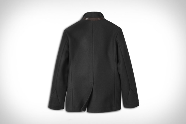 Mens Billy Reid Bond Peacoat Wool Black Jacket - Image 2