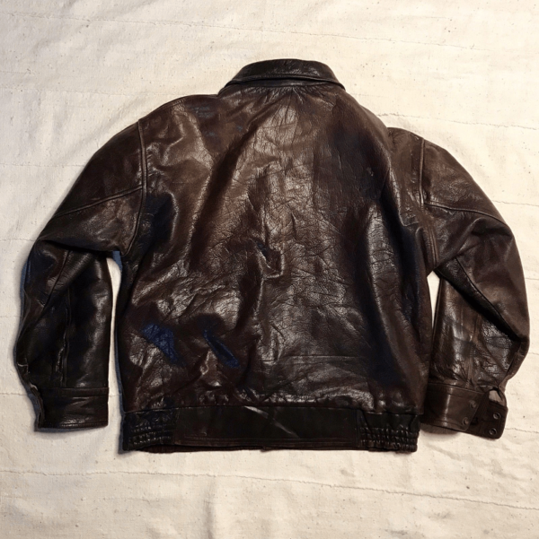 Mens Japanese Style Leather Bomber Jacket - Image 4