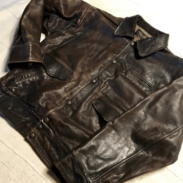 Mens Japanese Style Leather Bomber Jacket - Image 2