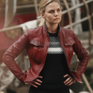 Jennifer Morrison Red Leathers Jacket