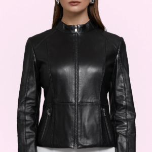 Joel Black Biker Leather Jacket