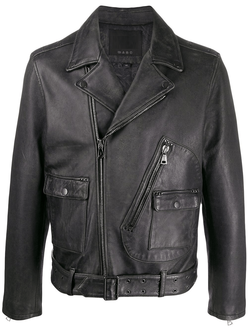 Mens John Varvatos Zeppelin Biker Leather Jacket