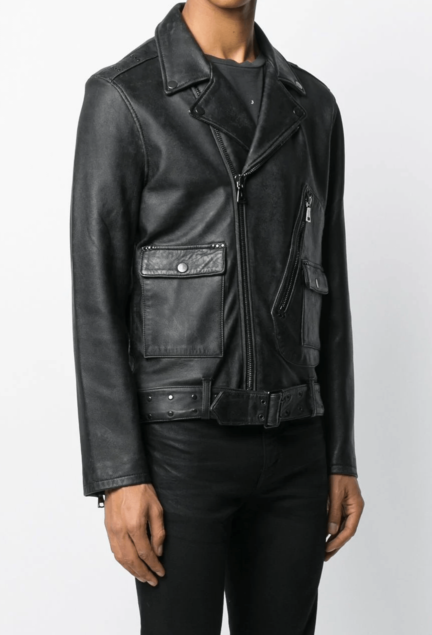 Mens John Varvatos Zeppelin Biker Leather Jacket - Image 2