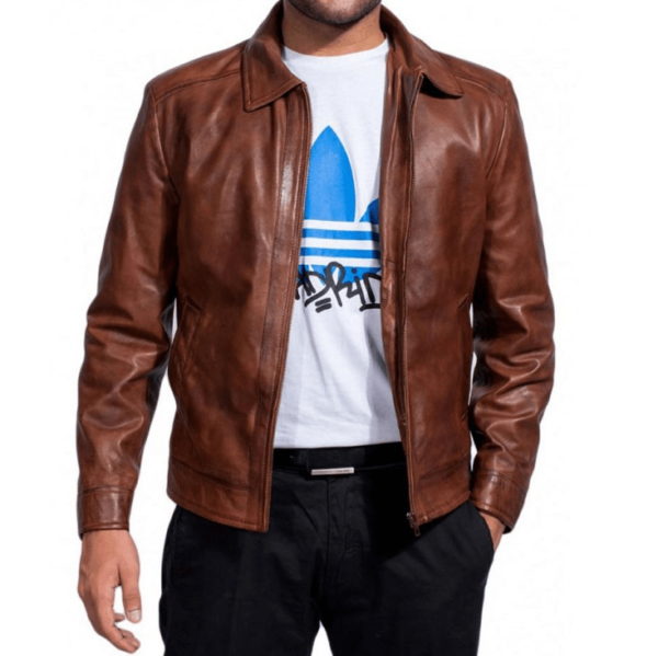Mens John Wick Brown Leather Jacket - Image 3