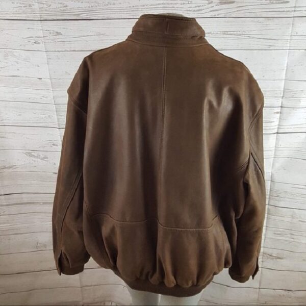 Joseph A Bank Leather Bomber Jacket - Image 2