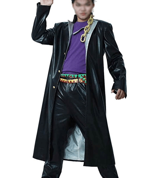 Mens Jotaro Kujo Jojo’s Bizarre Adventure Leather Coat