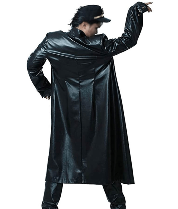 Mens Jojo Bizarre Adventure Jotaro Kujo Leather Coat - Image 3