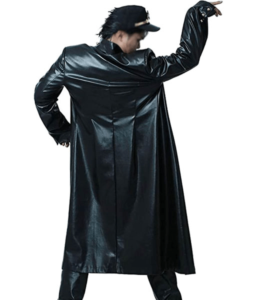 Mens Jotaro Kujo Jojo’s Bizarre Adventure Leather Coat - Image 2