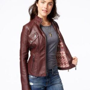 Jou Jou Juniors’ Faux-Leather Moto Jacket