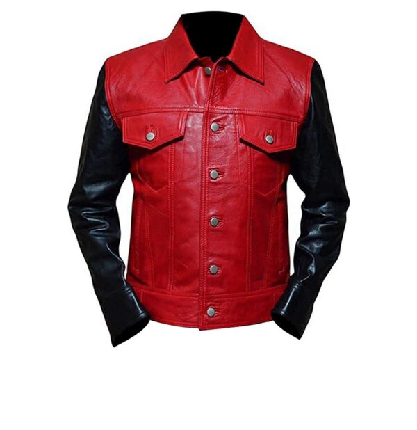 Justin Bieber Black & Red Stylish Leather Jacket