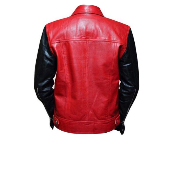 Justin Bieber Black & Red Stylish Leather Jacket - Image 2