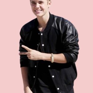 Justin Bieber Bomber Leather Jacket