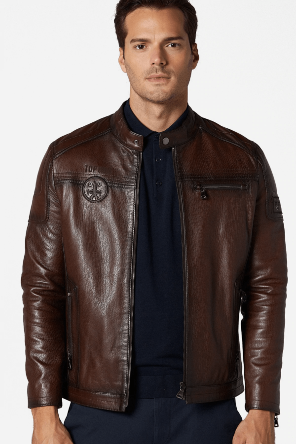 Kawhi Brown Leather Jacket