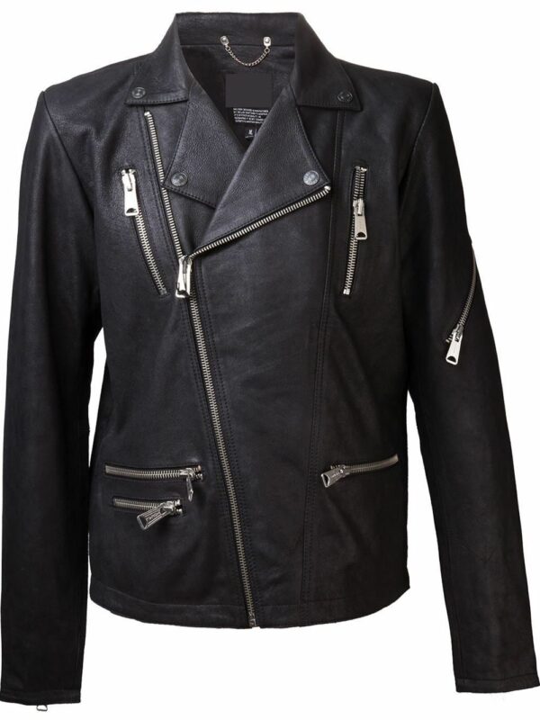 Mens Kill City Rocker Biker Leather Jacket