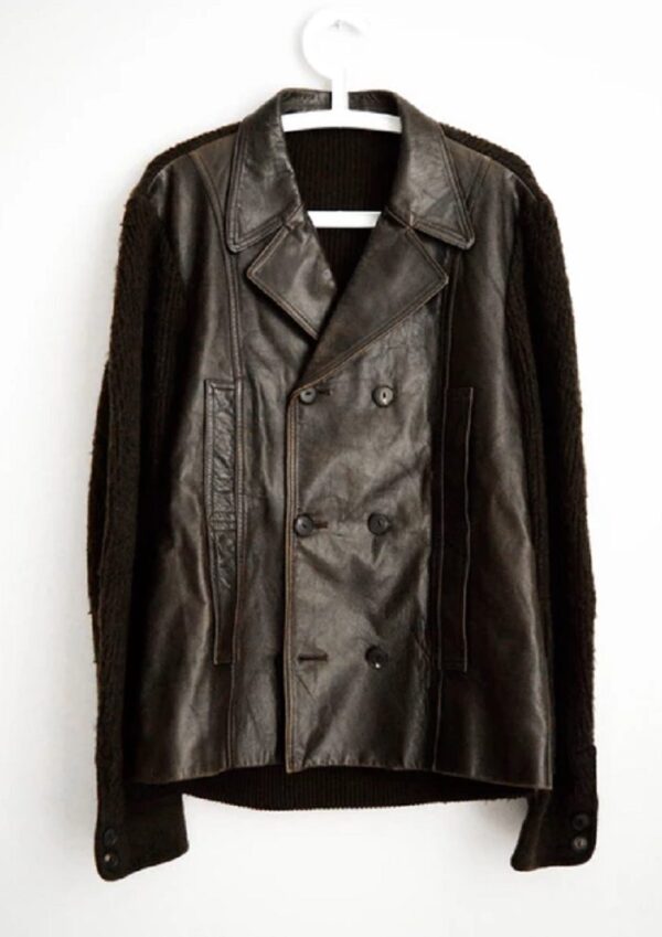Mens Kurt Cobain Mohair Combination Leather Jacket