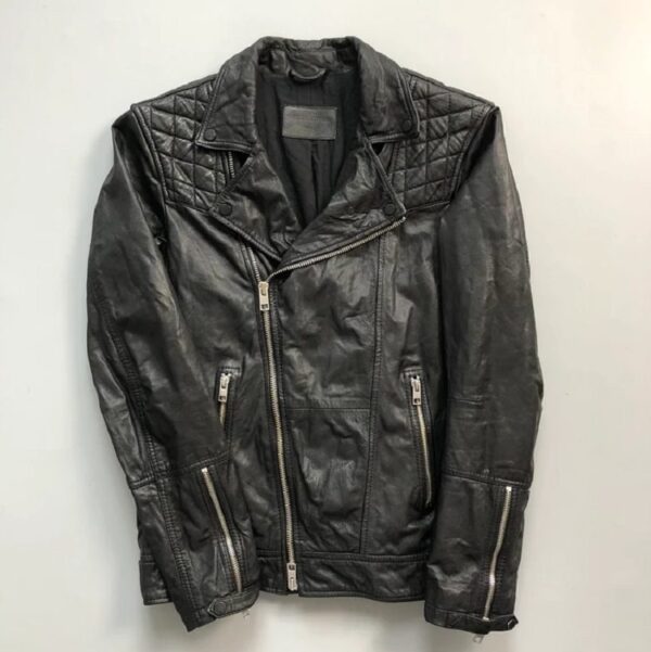 Kushiro Allsaints Biker Black Leather Jacket - Image 2